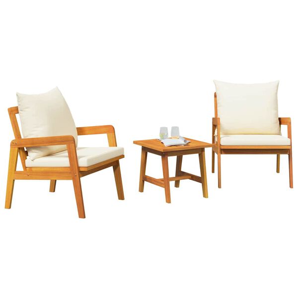 vidaXL Set bistrot con cuscino 3 pcs Marrone 59.5 x 65 x 72 cm