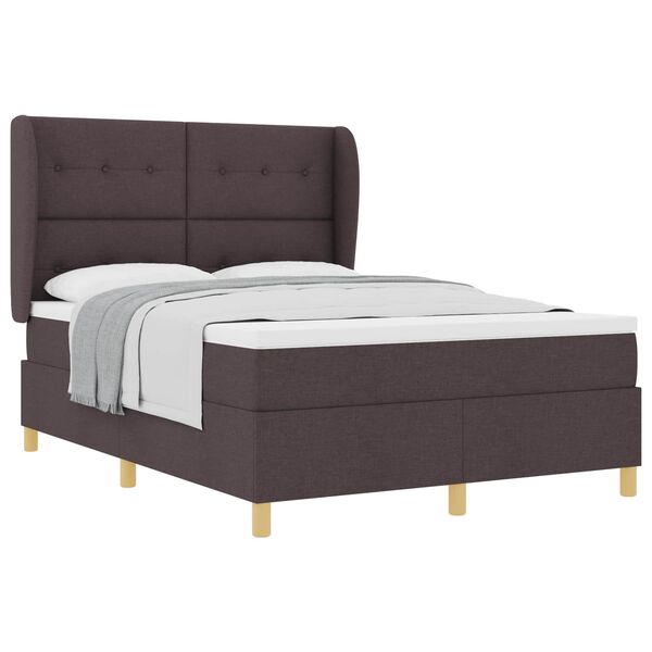 vidaXL Letto con molle e materasso Grigio Scuro 90x190 cm Tessuto
