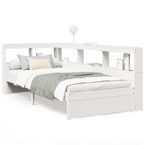 vidaXL Letto Libreria senza Materasso Bianca 90x200 cm Legno di Pino