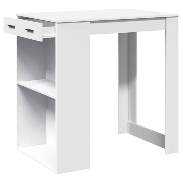 vidaXL Tavolo da Bar Bianco 102x70x103,5 cm in Truciolato