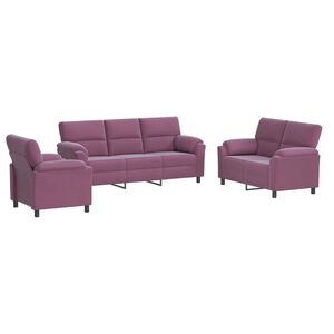 vidaXL Set di divani 3 pcs Viola Velluto