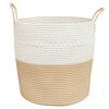 vidaXL Cestino Portaoggetti Beige e Bianco Ø43x38 cm in Cotone
