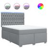 vidaXL Giroletto a Molle con Materasso Grigio Chiaro 160x200cm Tessuto