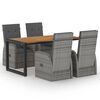 vidaXL Set Mobili da Pranzo per Giardino 5 pz Grigio