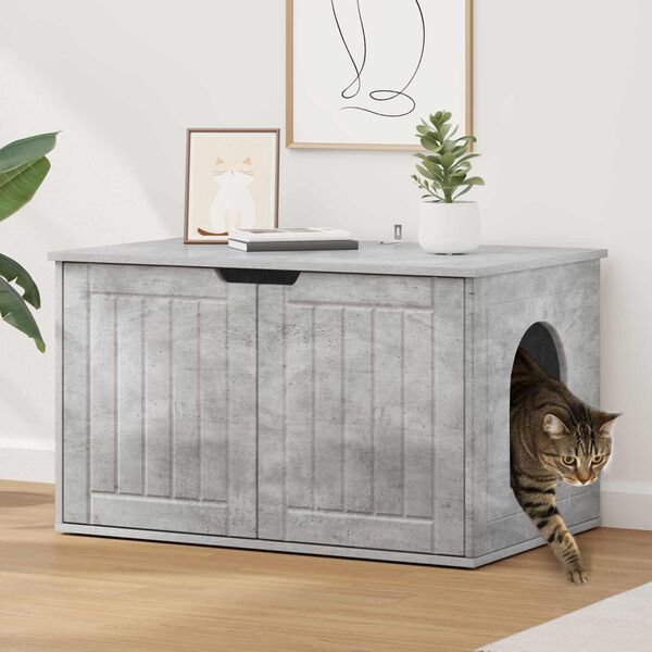 vidaXL Casa per Gatti Calcestruzzo 85 x 55 x 50,5 cm Legno multistrato