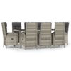 vidaXL Set da Pranzo da Giardino 9 pz con Cuscini in Polyrattan Grigio