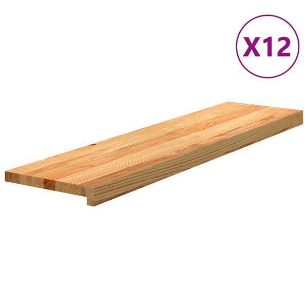 vidaXL Gradini 12 pz Marrone Chiaro 100x30x2 cm Legno Massello Rovere