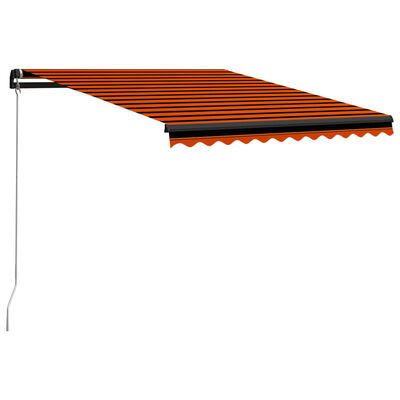 vidaXL Tenda Retrattile Manuale con LED 300x250cm Arancione e Marrone