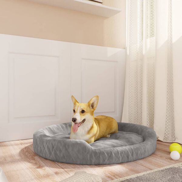 vidaXL Lettino per Cani Grigio 70x55x23 cm Peluche