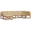 vidaXL Set di divani da esterno con cuscino 6 pcs Naturale e Beige