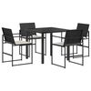vidaXL Set da Pranzo per Giardino 5 pcs Nero e Crema polyrattan