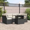 vidaXL Set di divani con cuscino 7 pcs Nero polyrattan