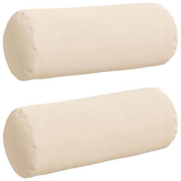 vidaXL Cuscini a rullo 2 pcs Beige Ø 15 x 40 cm Tessuto in Microfibra