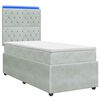 vidaXL Letto Box Spring LED con Materasso Grigio Chiaro 90 x 190 cm