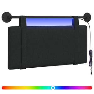 vidaXL Testiera sospesa Con luce LED Nero Tessuto