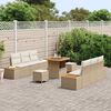 vidaXL Set Divano da Giardino con cuscino 9 pcs Beige Poly Rattan