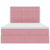 vidaXL Letto con contenitore e LED con led Rosa 140 x 200 cm Velluto