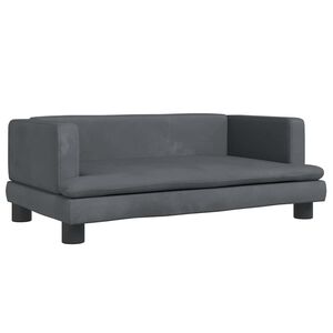 vidaXL Lettino per Cani Grigio Scuro 80x45x30 cm in Velluto