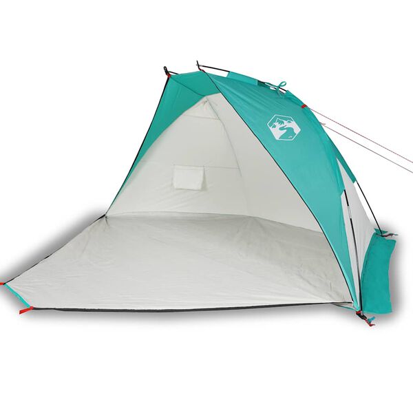 vidaXL Tenda da Spiaggia Verde Mare 268x223x125 cm in Poliestere 185T