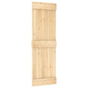 vidaXL Porta scorrevole NARVIK Naturale e Nero 70 x 210 cm (152,5 cm)