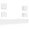 vidaXL Set di Mobili Porta TV 6 pz Bianco in Legno Multistrato