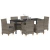vidaXL Set da Pranzo per Giardino 7 pcs Grigio polyrattan