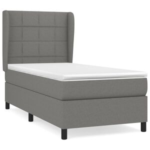 vidaXL Giroletto a Molle con Materasso Grigio Scuro 80x200 cm Tessuto
