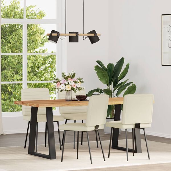 vidaXL Sedie da Pranzo 4 pz Crema in Similpelle