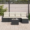 vidaXL Set di divani con cuscino 6 pcs Nero e Bianco polyrattan