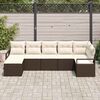 vidaXL Set di divani 7 pcs Marrone polyrattan
