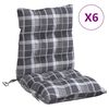 vidaXL Cuscini Sedia Schienale Basso 6 pz Quadri Grigio Tessuto Oxford