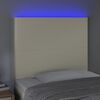 vidaXL Testiera a LED Crema 80x5x118/128 cm in Similpelle