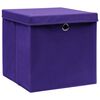 vidaXL Scatole Portaoggetti con Coperchi 4pz Viola 32x32x32cm Tessuto