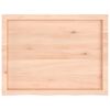 vidaXL Piano Bagno 80x60x(2-6) cm in Legno Massello Non Trattato