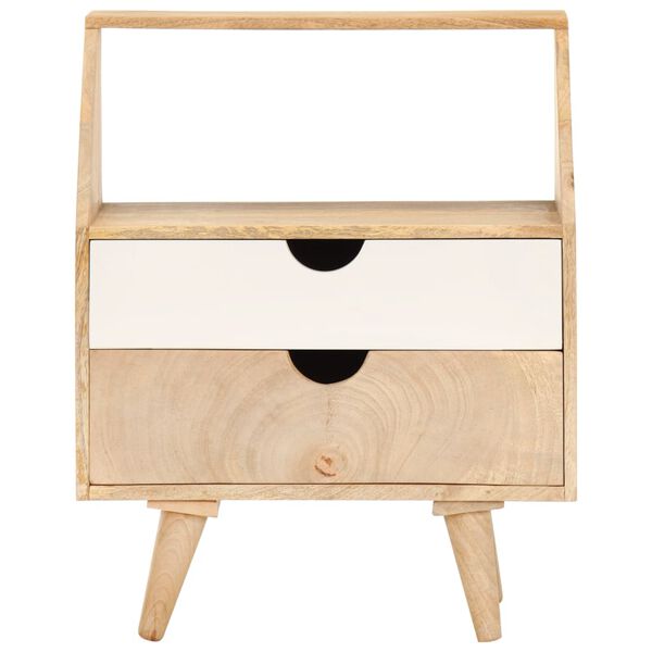 vidaXL Comodino 40x30x50 cm in Legno Massello di Mango