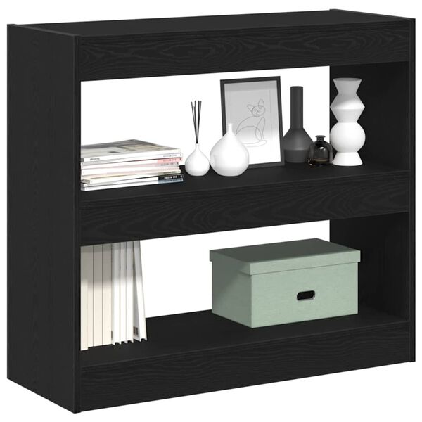 vidaXL Armadio per Libri Rovere nero 80 x 30 x 72 cm Legno multistrato