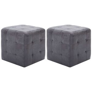 vidaXL Comodini 2 pz Grigio 30x30x30 cm in Similpelle Scamosciata