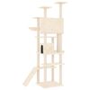 vidaXL Albero per Gatti con Tiragraffi in Sisal Crema 191 cm