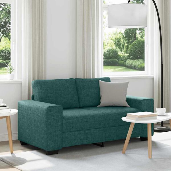 vidaXL Divano a 2 Posti Verde Scuro 160x77x82 cm in Tessuto