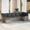 vidaXL Set Divano da Giardino Grigio polyrattan