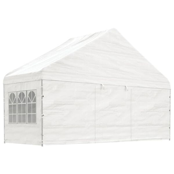 vidaXL Gazebo con Tetto Bianco 20,07x5,88x3,75 m in Polietilene