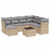 vidaXL Set Divano da Giardino 8 pz con Cuscini Beige Misto Polyrattan