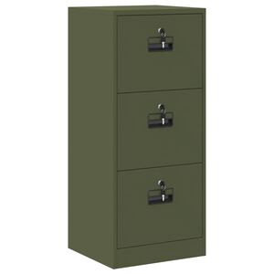 vidaXL Armadio per File con cassetto Verde oliva 45,5 x 42 x 106,5 cm