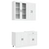 vidaXL Unit&agrave; Cucina PORTO 4 pz Bianco Lucido Legno ingegnerizzato