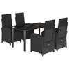 vidaXL Set da Pranzo da Giardino 5 pz Nero con Cuscini in Polyrattan