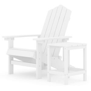 vidaXL Sedia da Giardino con Tavolo Adirondack in HDPE Bianco