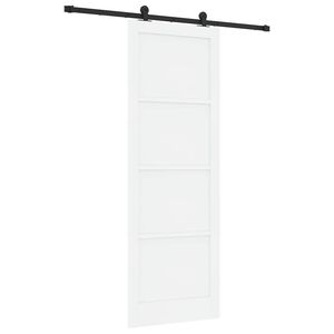 vidaXL Porta scorrevole Bianco e Nero 83 x 232 cm Pino massello