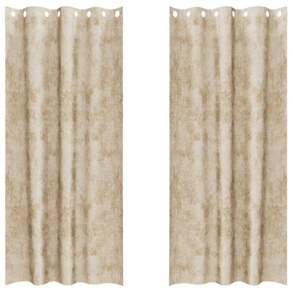 vidaXL Tende in Velluto con tende 2 pcs Crema 260 x 140 cm Velluto
