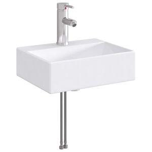 vidaXL Lavabo con rubinetto e scarico Cromato 39 x 30,5 x 12,5 cm