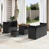 vidaXL Set Divano da Giardino 8 pcs Nero polyrattan